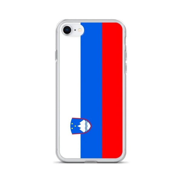 Mobilskal – Sloveniens flagga – Kompatibel med iPhone 8 – Mjuk fodral – Slitstark och stöttålig – Silikon – Pixelforma