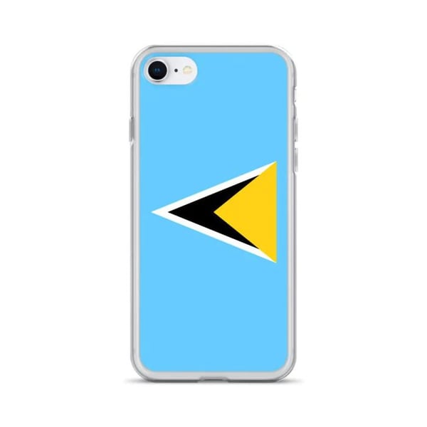 Telefonfodral – Saint Lucia flagga – Kompatibel med iPhone 6 – Mjukt skydd – Stötsäker och resistent - Silikon - Pixelforma
