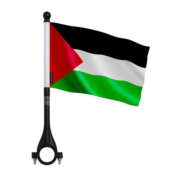 Cykelflagga Palestina i polyester – 14 x 21 cm – Cykelflagga – 10 stycken