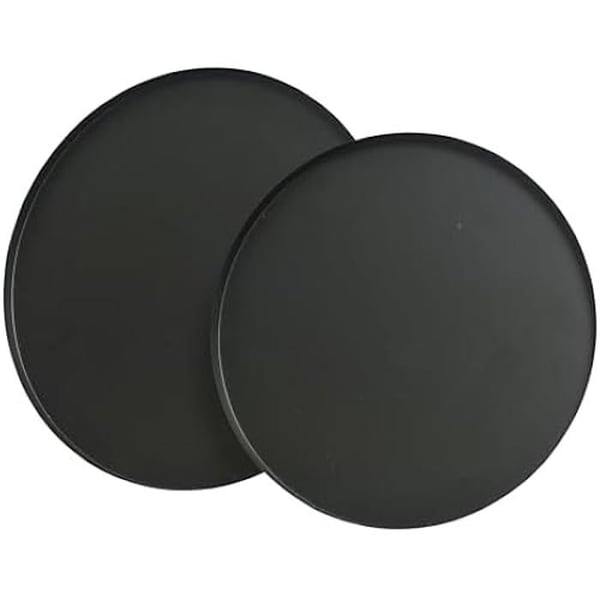 Dekorativ bricka - DECORIS - Set om 2 - Mattsvart metall - 35 cm - Okrossbar
