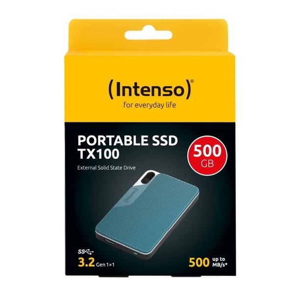 Intern SSD - INTENSO - TX100 - 500 Go - Portabel SSD - Färg Blå