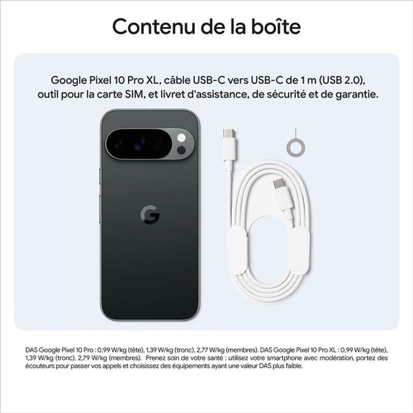 Smartphone Google Pixel 10 Pro XL 256 GB Svart Vulkan