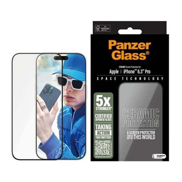 Skärmskydd - PANZER GLASS - iPhone 16 Pro - Oléofobisk - Repbeständig - Vitrokeramik