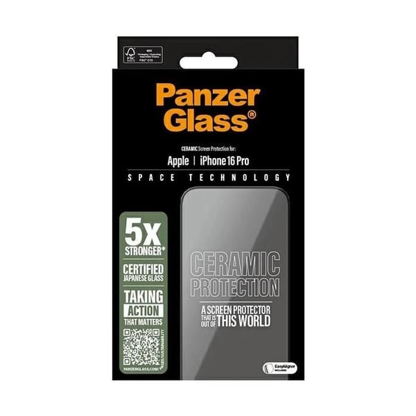 Skärmskydd - PANZER GLASS - iPhone 16 Pro - Oléofobisk - Repbeständig - Vitrokeramik