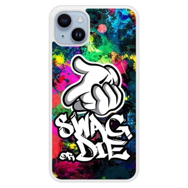 Förstärkt silikonfodral med tryck kompatibel med Apple iPhone 14 Plus Swag or die