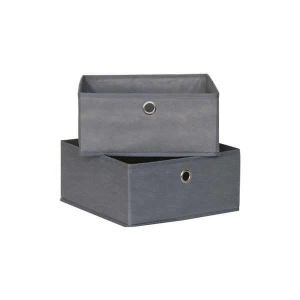 Set med 2 förvaringskartonger 28x28x13cm av non-woven tyg Mondex Set med 2 förvaringskartonger 28x28x13cm av non-woven tyg Mondex