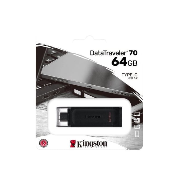 USB-nyckel - KINGSTON - DataTraveler 70 - 64GB - USB-C - 3.2 Gen 1