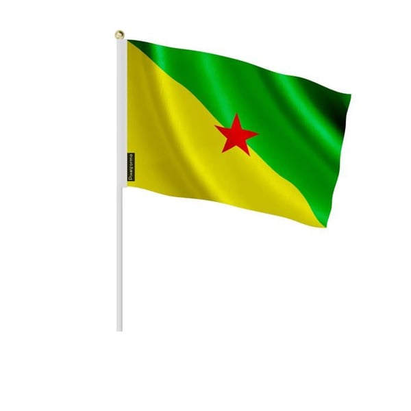 Mini-flagge – Guyana – 14 x 21 cm – Att hålla i handen – Polyester - 50 stycken – Pixelforma