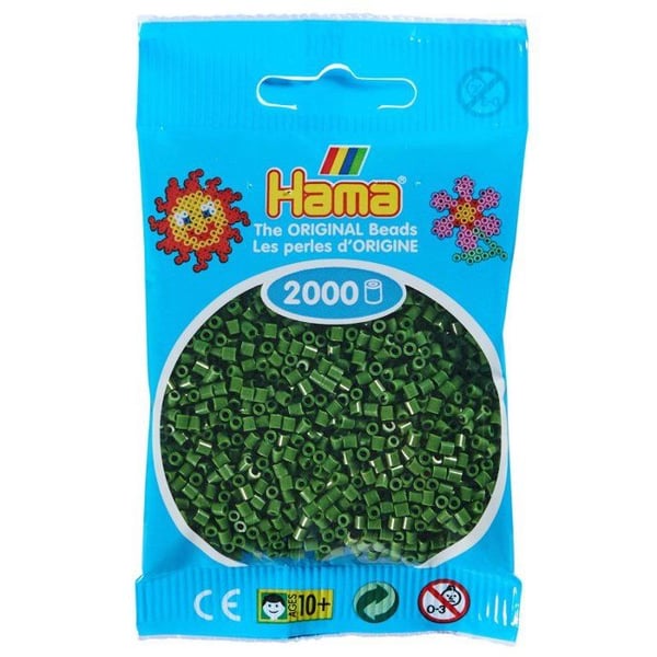 Hama - 2 000 mini pärlor (små pärlor Ø2,5 mm) Skogsgrön