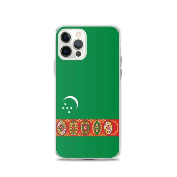 Mobilskal - PIXELFORMA - Turkmenistans flagga - Kompatibel med iPhone 12 Pro - Mjuk - Stötresistent