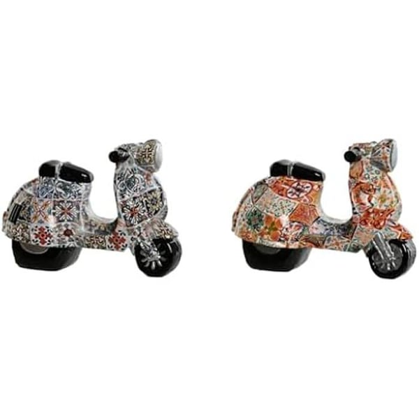 Dekorativ figur - HOME ESPRIT - Scooter - Multicolor - 8 x 14 x 11 cm - Set med 2