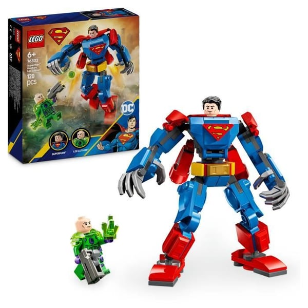 LEGO DC 76302 Stålmannens robot mot Lex Luthor - Superhjälteleksak från 6 år
