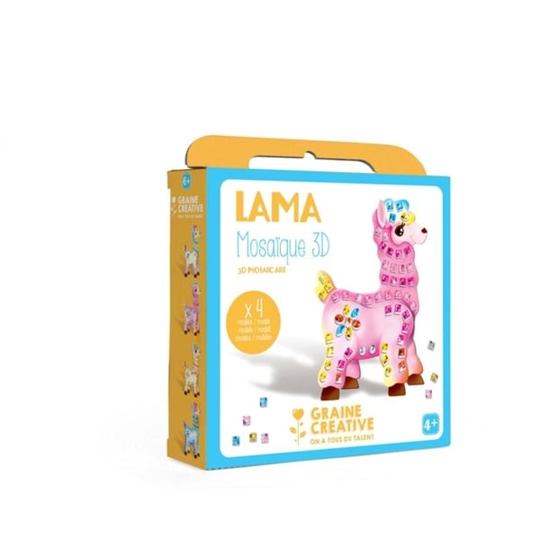 Kreativset - Lama - 4 3D mosaik kort - Flerfärgad - För barn - Unisex
