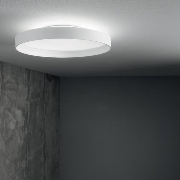 LED Loftlampe - Dekorativ Rund Enkel - Hvid - 3000K - 8000 Lumen - IP40