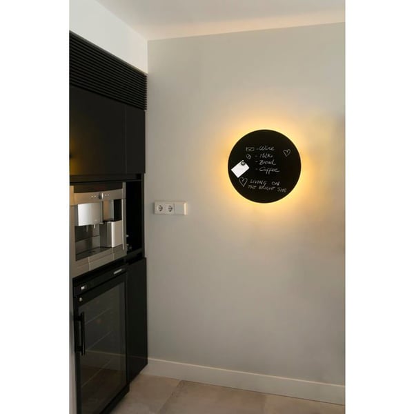 LED Vägglampa - FARO - Board - Ø45cm - Svart - 12W - 1900lm