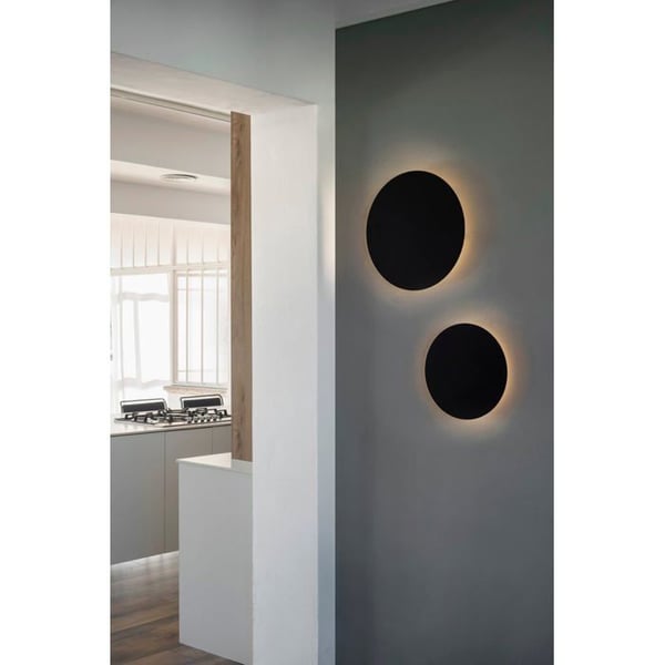 LED Vägglampa - FARO - Board - Ø45cm - Svart - 12W - 1900lm