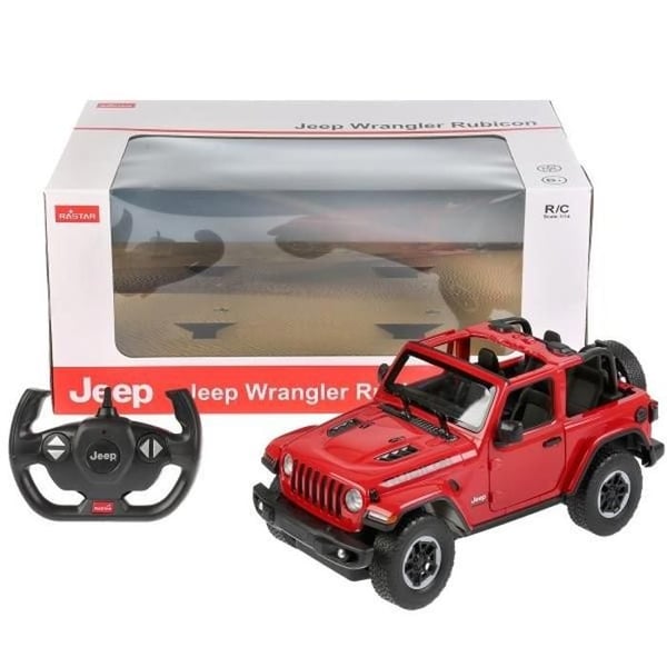 Fjärrstyrd Bil - Rastar - Jeep Wrangler Jl - Röd - Utomhus - 4 år och uppåt