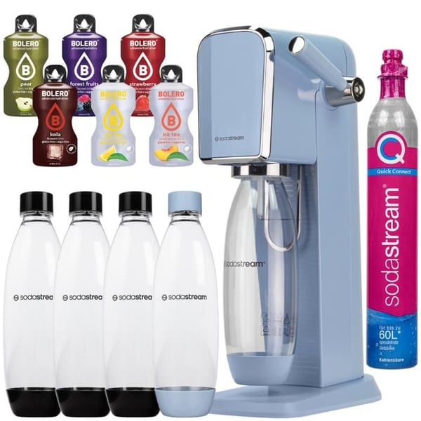 Kolsyrasättare - SodaStream - Art Blue - 4 flaskor 1L utan BPA - 6 smaker Bolero