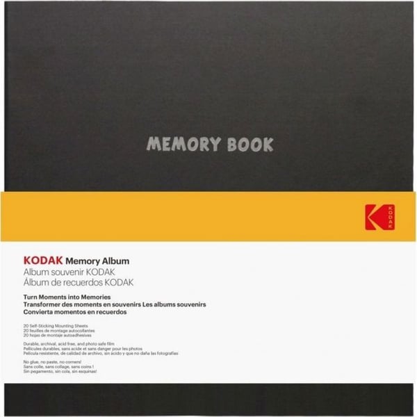 Fotoalbum klistermärke - KODAK - SB7669 - 40 sidor - Svart färg - Fotoprotektion