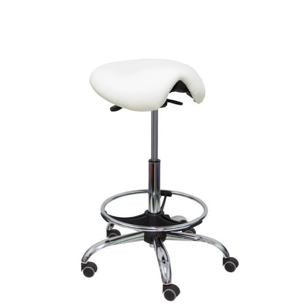 Ergonomisk roterande klinisk pall med anatomisk sits och höjdjustering (krom fotstöd INGÅR) Klädd sits