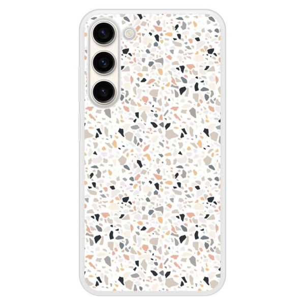 Förstärkt tryckt silikonskal kompatibelt med Samsung Galaxy S23 Plus Terrazzo-färg