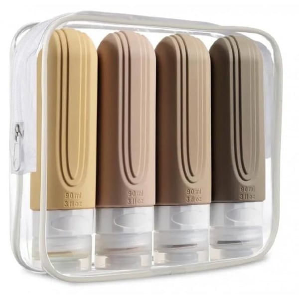 Ta med dig butik Flacons de voyage en silicone 90 ml 4 bitar, aprikos