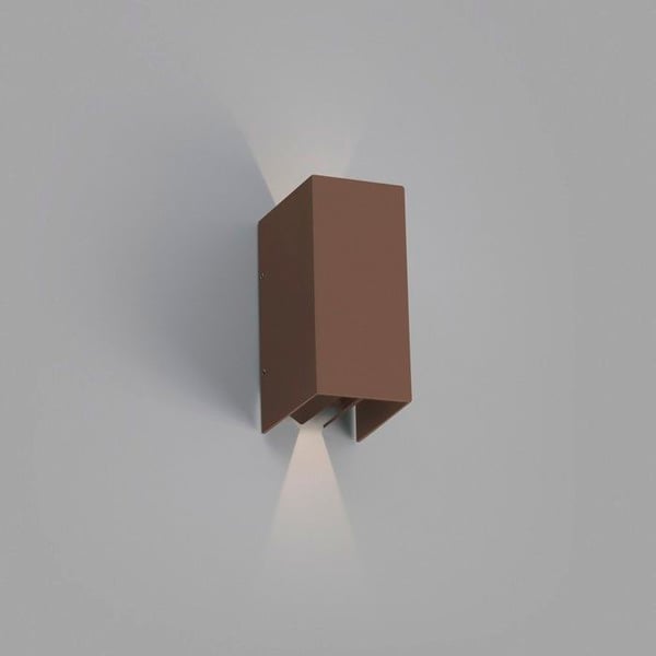Vägglampa utomhus i aluminium och glas - BLIND - Rost - Brun - Glas