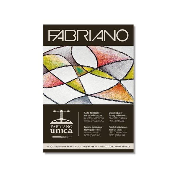 Papier Fabriano Unica Block A3 250g/m² Vit 20 ark.