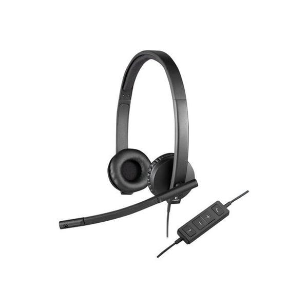 Binaural hörlurar - Logitech - H570e - Svart - USB - Andningsljuddämpning