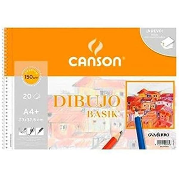 Ritblock - Canson - A4 - 20 ark - 150 gram - Flerfärgad