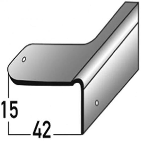 PROVISTON Reparationshörn för trappor i trä Galvaniserat stål l 42 mm H 15 mm L 1000 mm Urholkad