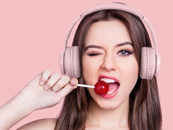 Bluetooth hörlurar - AVIZAR - RabbiX - LED-bakgrundsbelysning - Rosa - Anslutning 5.0