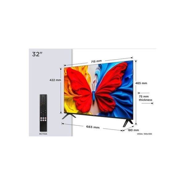 TV TCL QLED 32S5K 32? Full HD Smart TV Google TV Dolby Audio WiFi Bluetooth
