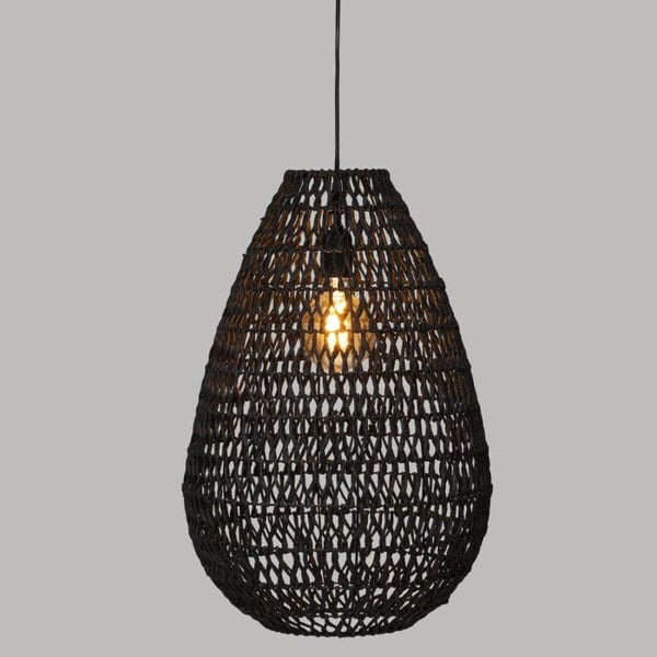Hänglampa "Etel" Metall & Papper diameter 38 cm Atmosphera - 31x31x31 - Svart