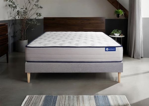 Madrass- och boxspringset 130x200 cm - Actimemo Form - Boxspringkit Grå