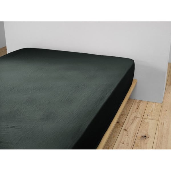 Drap housse "Gaïa" alla dimensioner "Gaze de Coton" l'Effet Papillon - Gaia Sapin - 200 x 200 cm med 30 cm gummiband