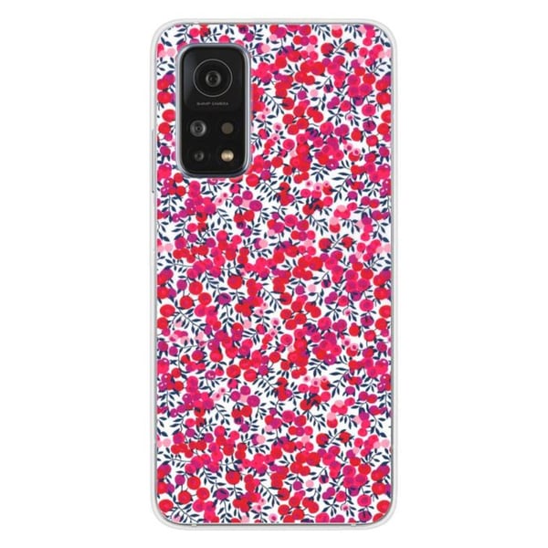1001Coques - Silikonfodral kompatibelt med Xiaomi Mi 10T Mi 10T Pro - Liberty Wiltshire röd mönster - Originaldesign tryckt i Frankrike