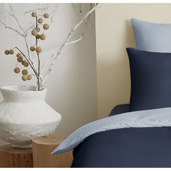 Komplett förpackning 4 delar Marin/Sky Blue vändbart påslakan för säng 90 x 190 cm