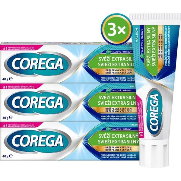 COREGA OM För tandproteser Extra starkt 3×40 g