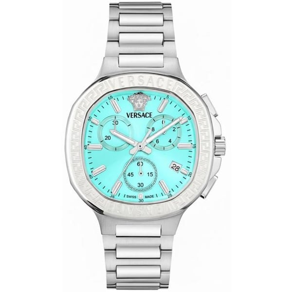 Klocka - VERSACE - VEVCA0324 - 41 mm - Solblå urtavla - Quartz Swiss Made