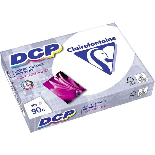 Papperspaket - CLAIREFONTAINE - DCP A4 - 90g - 500 ark - Vit