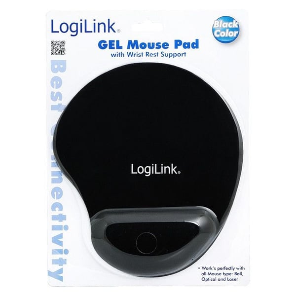 Musmatta - LogiLink - Svart - Handledsstöd - Klisterstöd - 3 mm tjocklek