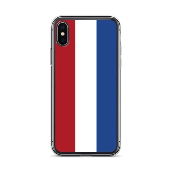 Mobilskal – Nederländska flaggan – Kompatibel med iPhone X – Flexibelt skydd – Slitstarkt och stötabsorberande – Silikon – Pixelforma