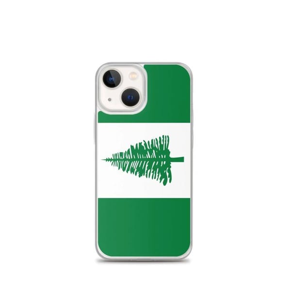 Telefonfodral – Norfolköns flagga – Kompatibel med iPhone 13 mini – Flexibelt fodral – Stöttålig och stötresistent – Silikon – Pixelforma