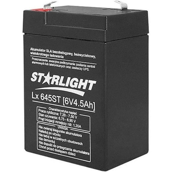 Starlight Gel batteri 6V 4,5Ah signalsystem, modellering, nödkraft, elbilar, solenergi