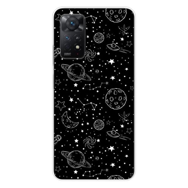 Tryckt silikonfodral som är kompatibelt med Xiaomi Redmi Note 11 Pro Plus 5G Galaxy draw