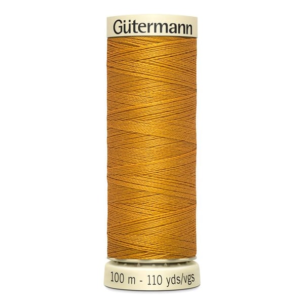 Set med 5 spolar 100m Tråd 100% polyester Gutermann Ref 788988 - Att 412 - senap med ingefära