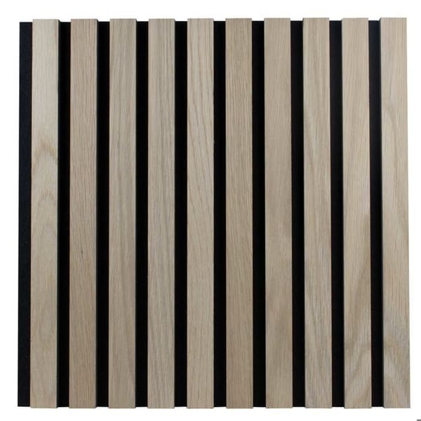 PROVISTON 3D akustiska väggpaneler 400 x 400 x 21 mm MDF-fanerade träribbor, naturlig ek