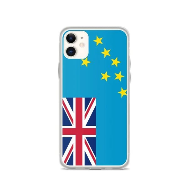 Mobilskal – Tuvalus flagga – Kompatibel med iPhone 11 – Mjuk fodral – Slitstark och stötresistent - Silikon - Pixelforma