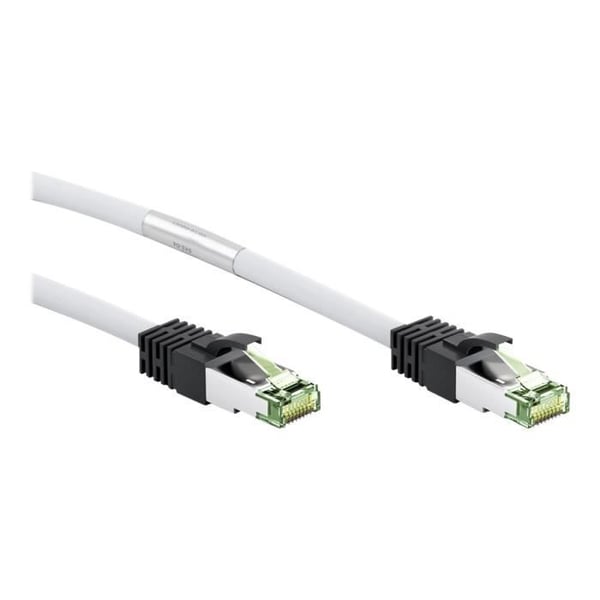 goobay Cordon de raccordement RJ-45 (M) pour RJ-45 (M) 15 m SFTP, PiMF CAT 8.1 utan halogen, formad, utan krok, blockerad vit